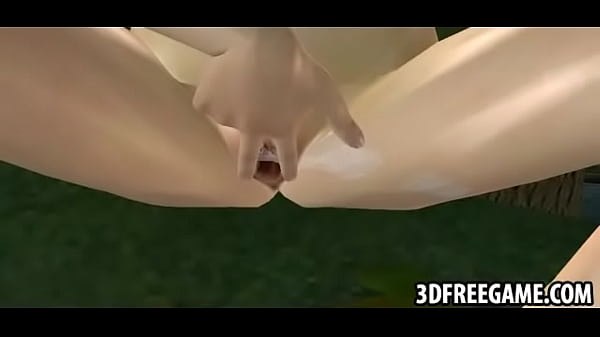 This hot 3D brunette whore fucks in the park