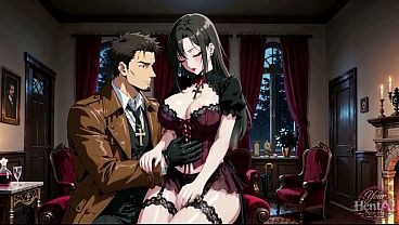 Vampire hunter encounters the sexiest and naughtiest female vampire, she loves big dicks y anal sex (Hentai Ai generated)