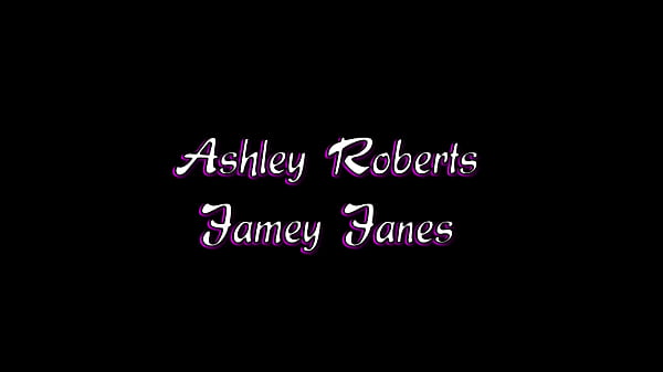 Hot sunbathing blondes, Ashley Roberts and Jayme Janes, play with each other outdoors,...