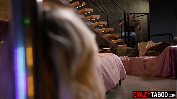 Blonde big tits roommate Kenna James fucked by friend after masturbation