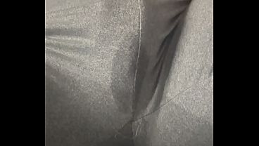Wet pussy in grey leggings