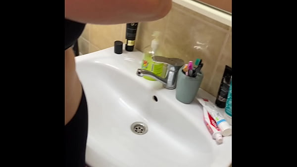 My neighbor with big tits caresses her pussy in the shower and cums from her fingers