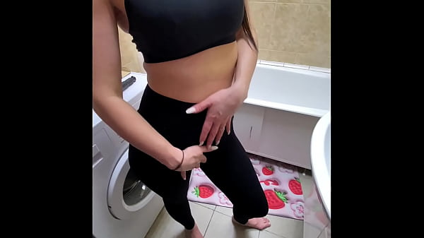 My neighbor with big tits caresses her pussy in the shower and cums from her fingers