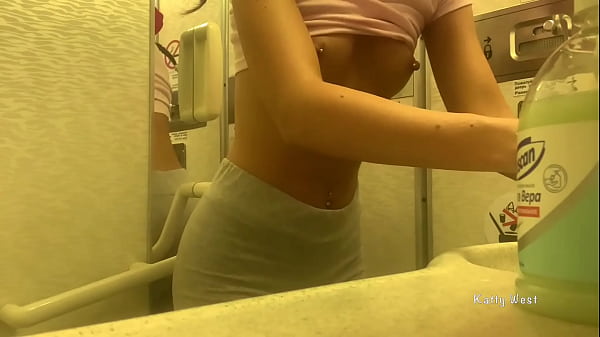 Risky Pee and Masturbation on Airplane toilet