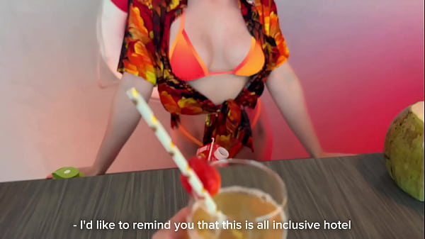 Fucking The Barmaid Behind The Bar On Vacation At The All Inclusive Hotel
