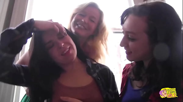 Lesbian couple invites over the brunette hottie for a steamy threesome with lots of toys