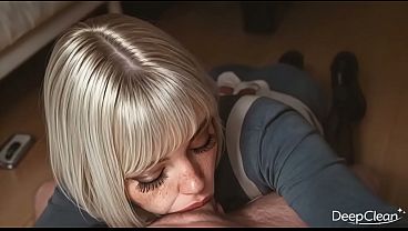 All-inclusive service package: I turned this modest maid into my personal doll, filling her mouth with hot cum after a hard fuck in both holes [AI]