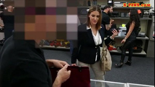 Horny busty woman fucked in the backroom for a plane ticket