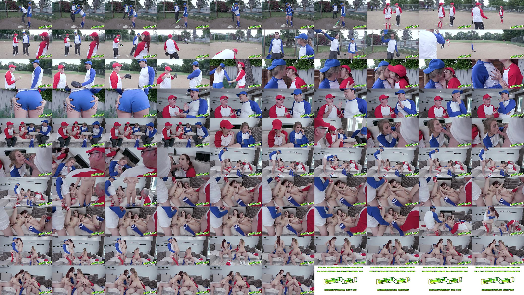 Daddies whips out out their thick baseball bats and the teens slobber all over them 预览图