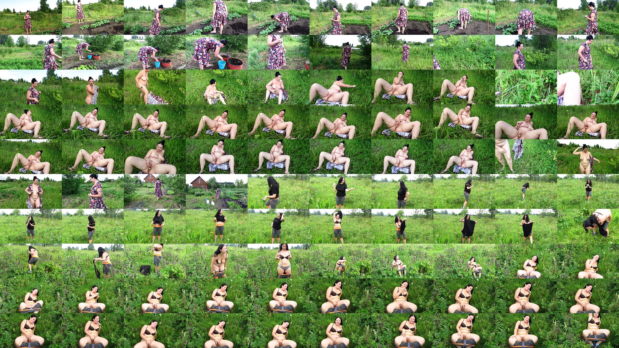 Busty milf masturbates with cucumber and strawberries outdoors in a public place Juicy PAWG and big tits in nature Fetish 预览图