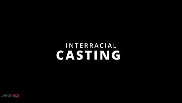 interracial casting,skinny black girl get fuck hard and deep by a white monster cock,real female orgasm