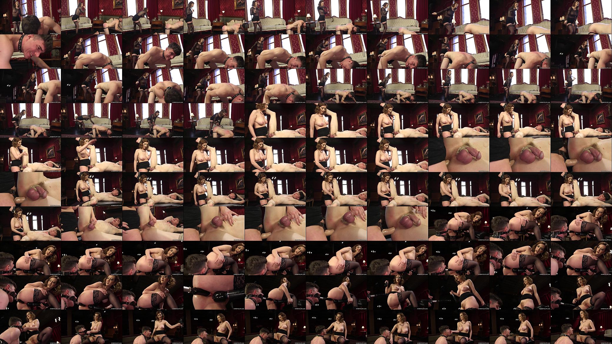 Busty mistress pegging bound man 预览图