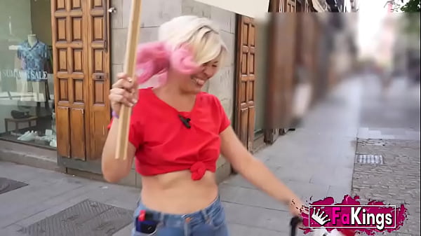 No summer without a kiss from Sandra V! MILF picks up horny dudes in the street
