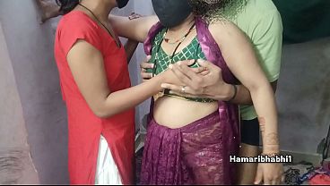 Desi Indian StepMOM Teaches Her Step Daughter How to Fuck and Enjoy Threesome Sex.