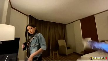 JohnTronX - Smoking hot Asian babe in black lingerie loves anal sex so much