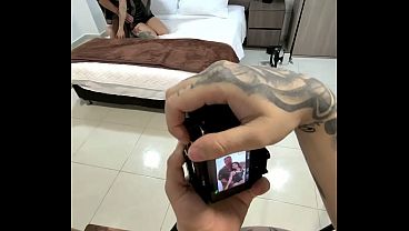 Petite Colombian woman in a porn video with a muscular Italian man - BACKSTAGE CLUB