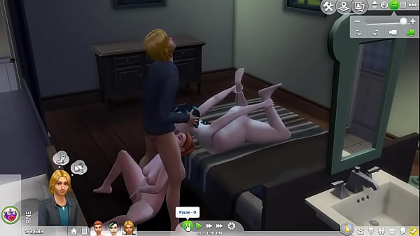 Sims 4 Eire Sky joins Hannah and Jimmy for oral threesome