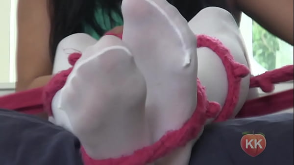 Her POV pantyhose footjob Cum Blast