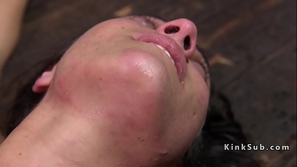 Brunette in spread eagle bondage whipped