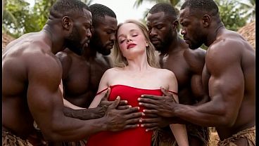 Download Video - Naughty Latina blonde visiting famous African sex tourism tribe in Kenya Africa&colon; they all fucked and wrecked her big pussy and filled her with semen of bbc with their huge black dicks &lbrack;AI generated&rsqb;