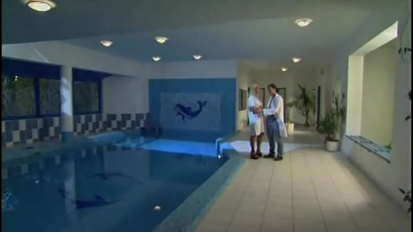 Doctor and nurse work overtime fucking in the pool