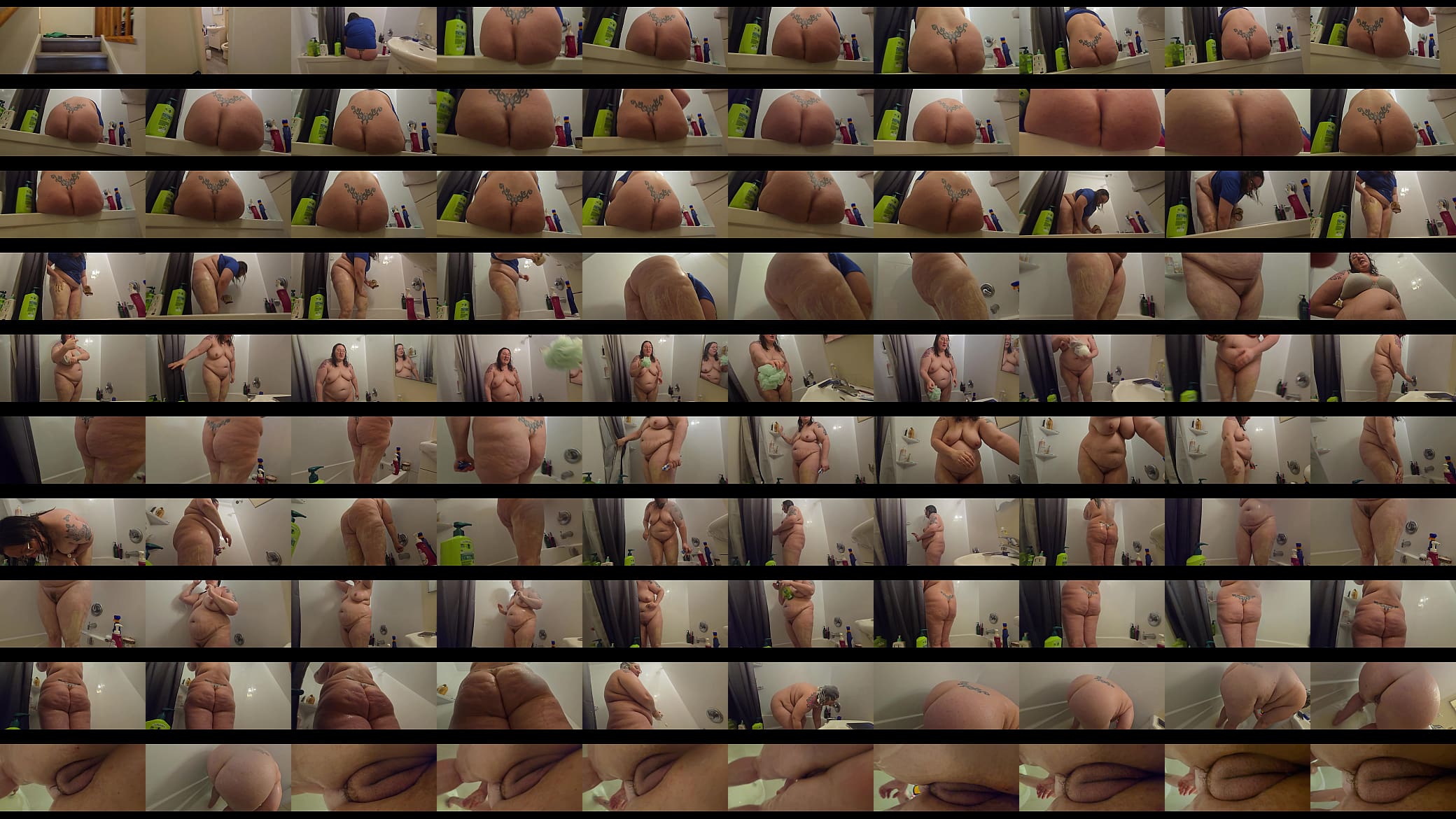 Candid voyeur spy&#039;s on Sandra in the shower washing her BBW body &amp; getting dripping wet 预览图