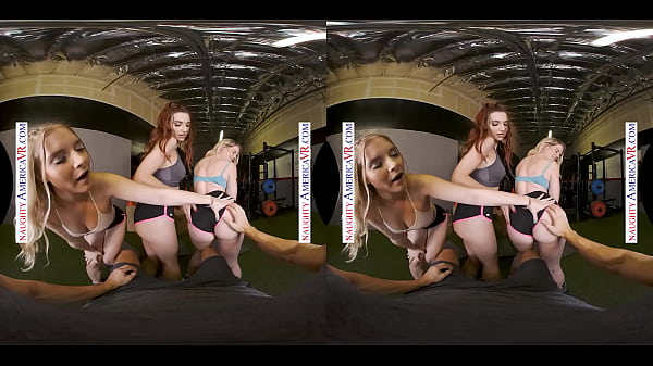 Naughty America - Petite fit babes, April Snow, Harlow West, and Nikki Sweet, show their personal trainer how appreciative they are of his hard work getting them in shape