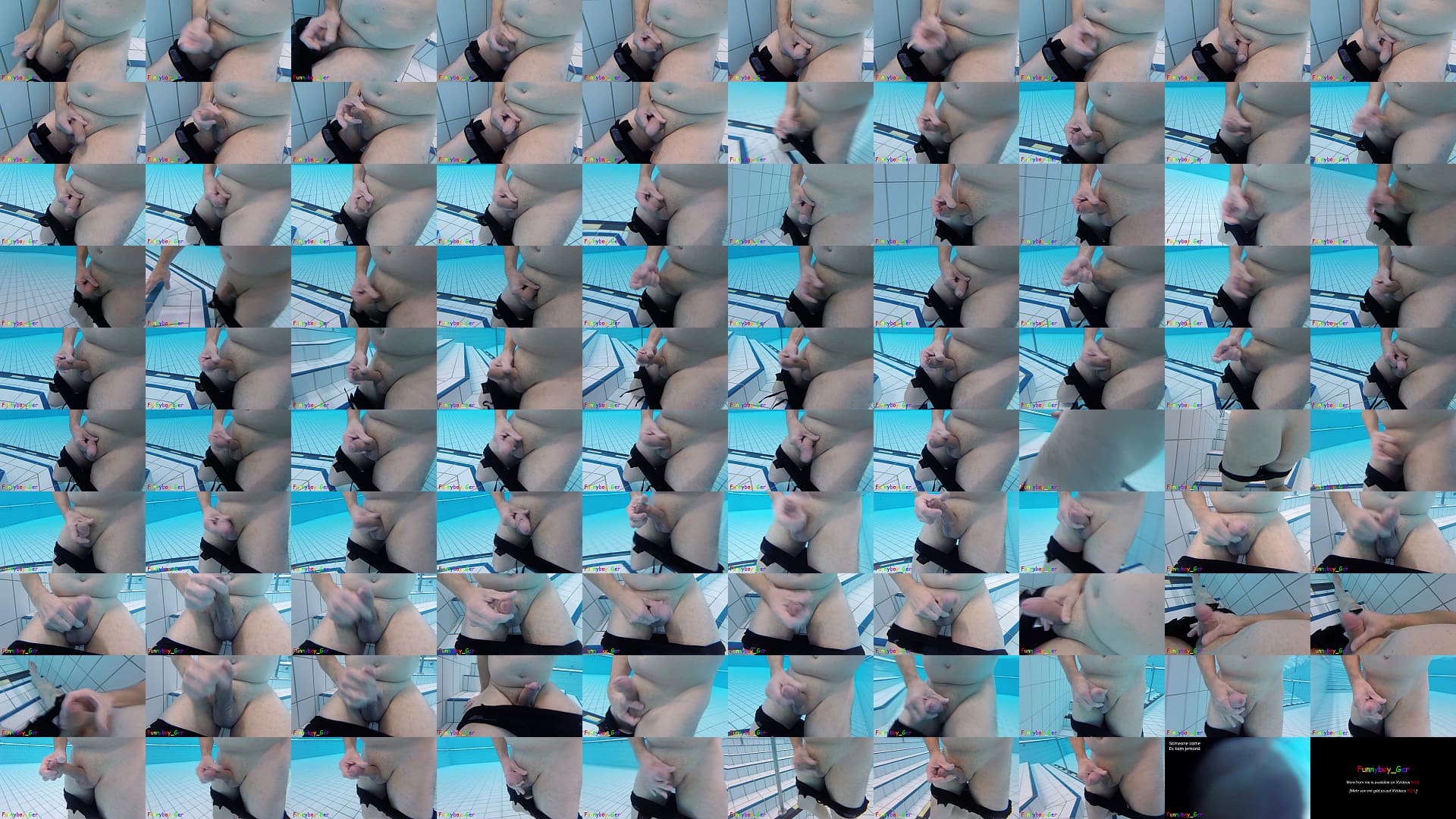 Underwater close-up: Fat guy extensive masturbates his thick foreskin cock in a public swimming pool. (S) 预览图