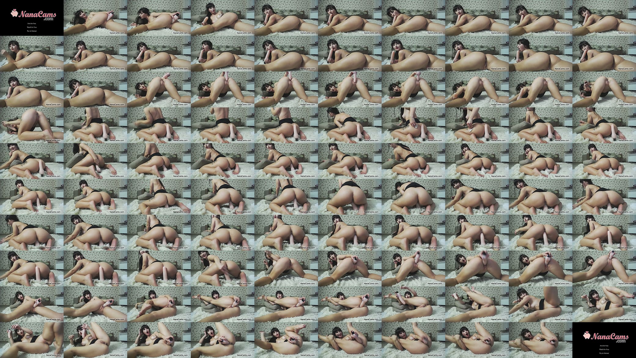 Big Ass Brunette Rides Dildo on Live Webcam - NanaCams.com 预览图