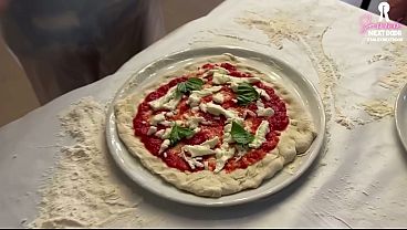 From pizza to cock, she loves eating in Italy - cute NERDY TEEN ( 18) giving a blowjob