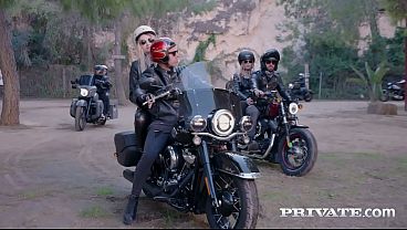 Amber Kawai, Nata Gold and Alice Ross; horny bikers in a savage orgy.