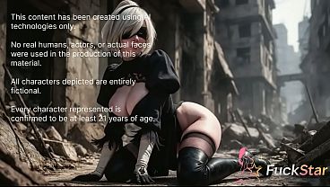 I cornered this sexy android 2B among the half-destroyed ruins and ruthlessly wrecked her silicone pussy with my powerful thrusts [AI]