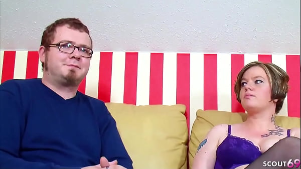 GERMAN NERD CUCKOLD LET BBW WIFE FUCKED IN MMF THREESOME