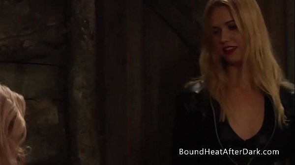 Big Chain Around Lesbian Slave's Neck Makes Her Submissive
