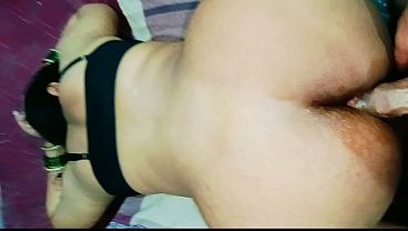 Hot Indian Desi village bhabhi was first time anal Fucking with dever in clear Hindi dirty audio- bhabhi riding big black dick doggy style position