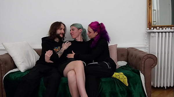 A real French amateur couple fucks in threesome with a pretty trans girl.