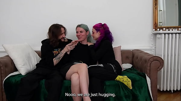 A real French amateur couple fucks in threesome with a pretty trans girl.