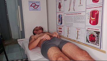 Erection in front of the nurse