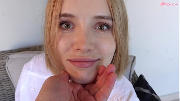 Real Anal Warm-Up: Cute Blonde Takes a Huge Cock and Flirts with the Cameraman!