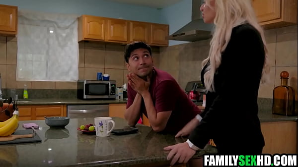 Stepmom joins stepson & his gf for threesome