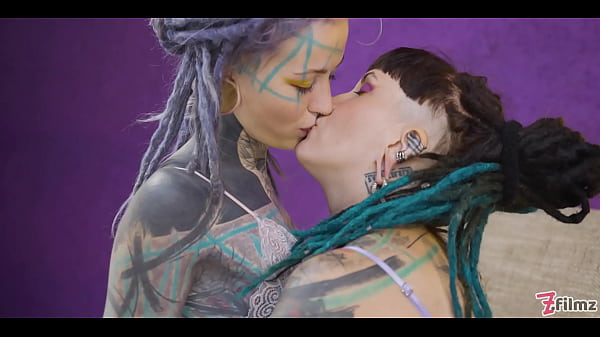 Tattooed hottie in a wild FFM threesome with two alternative TEENS