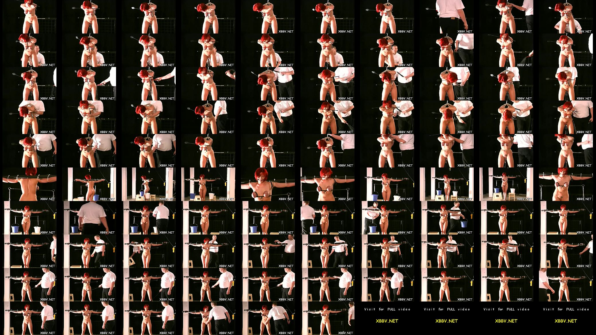 Obedient babe stands and endures enormous breast bondage porn 预览图