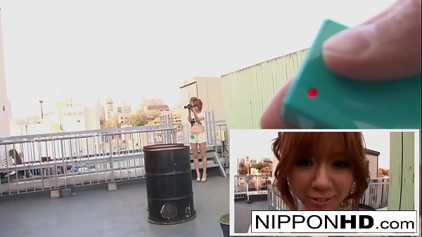 Cute Japanese girl wears a vibrator in her shorts