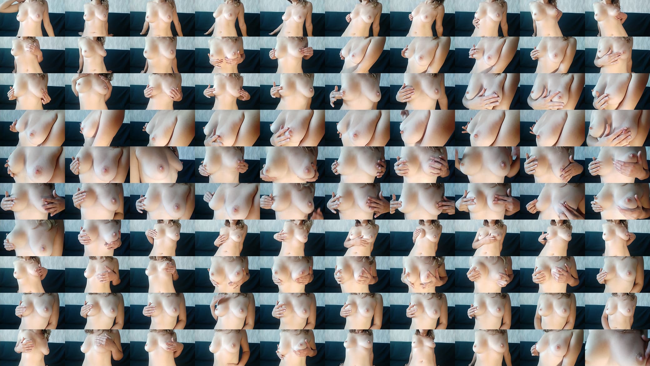 Busty MILF is horny and plays with her hard nipples - Awesome solo nipple masturbation 预览图