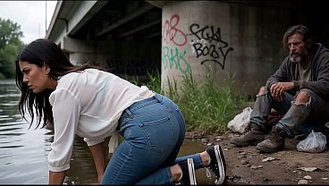 She Said She Wouldn't Let Him Help... Then He Had Her Doggy by the River Full | AI Generated