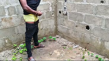 Download Video - Ebony boyfriend fucks monster huge BBC in an uncompleted building doggy