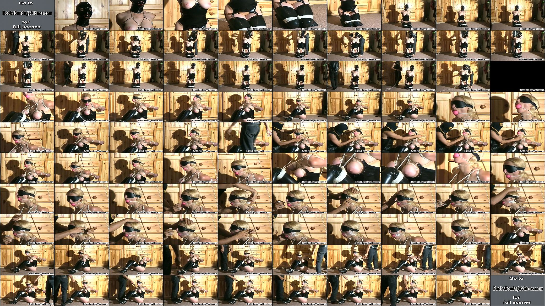 Slim blonde enjoys bondage on her knees 预览图