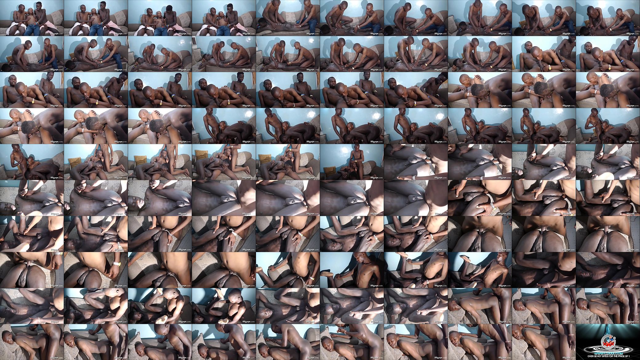 Black African Twinks Barebacking Threesome 预览图