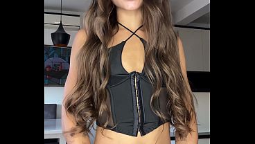 CUTE BABE IN SEXY LINGERIE PLAYING WITH HUGE ANAL TOYS. LIZA LOVENESS