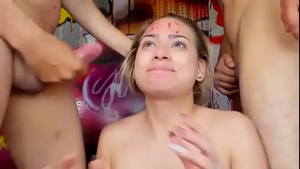 Download Video - Blonde gets slapped and her throat fucked rough